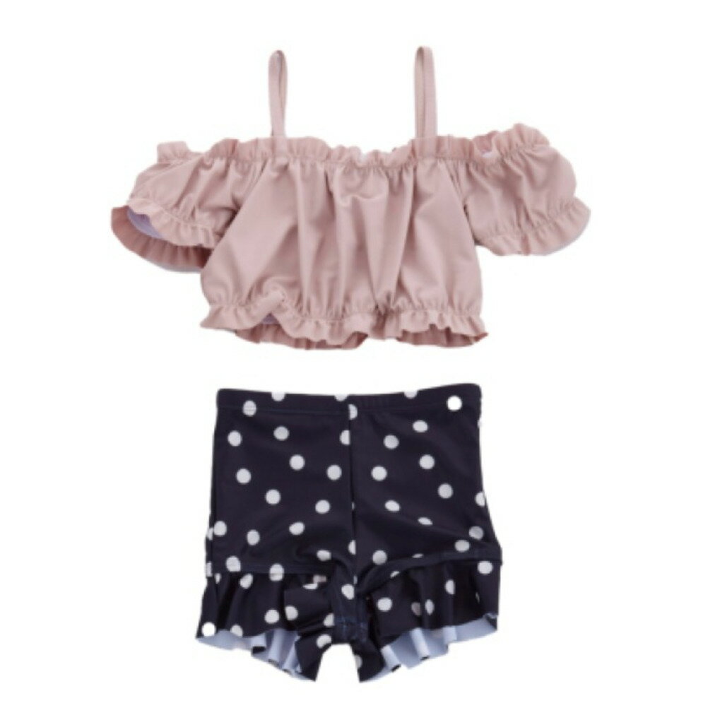 Rakuten - 【ocean＆ground/オーシャンアンドグラウンド/子供服/ベビー/キッズ/ジュニア】 GIRL’Sオフショルダースイムセットアップ ベージュ(BE)