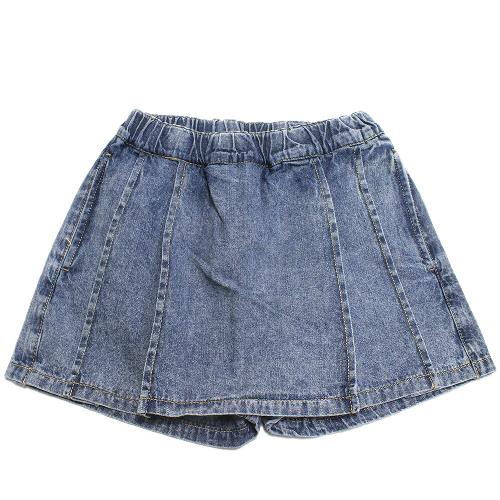 【ocean＆ground/オーシャンアンドグラウンド/子供服/ベビー/キッズ/ジュニア】 デニムプリーツショートパンツ ケミカルウォッシュ(CW)