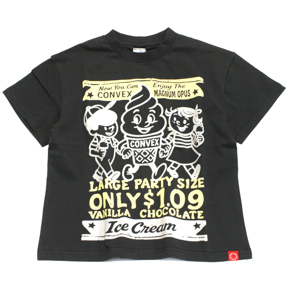 樂天商城 - 【コンベックス/CONVEX/子供服/ジュニア/キッズ】 ICEクリーム/ワイドTシャツ チャコール(23)