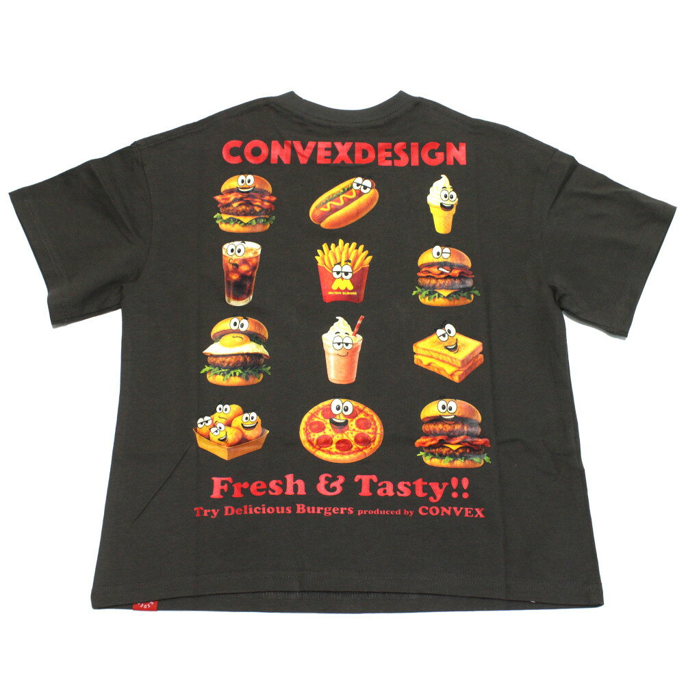 樂天商城 - 【コンベックス/CONVEX/子供服/ジュニア/キッズ】 ジャンクFOOD/ワイドTシャツ チャコール(23)