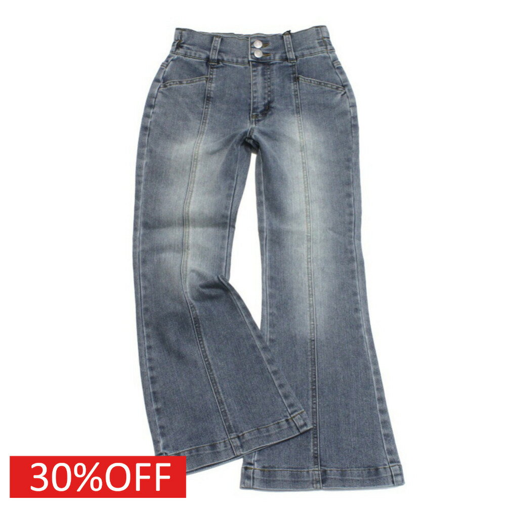 乐天商城 - 【ラブトキ/ラブトキシック/Love toxic/ガール/JS】 セール 【30%OFF】 スタイルアップフレアデニムパンツ ブルー(51)