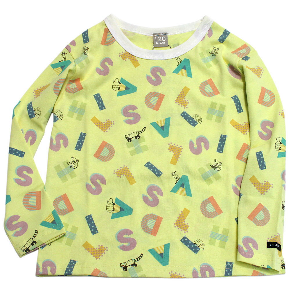 樂天商城 - 【子ども服/ジュニア/DILASH/子供服/ディラッシュ】 総柄長袖Tシャツ イエロー(YE)