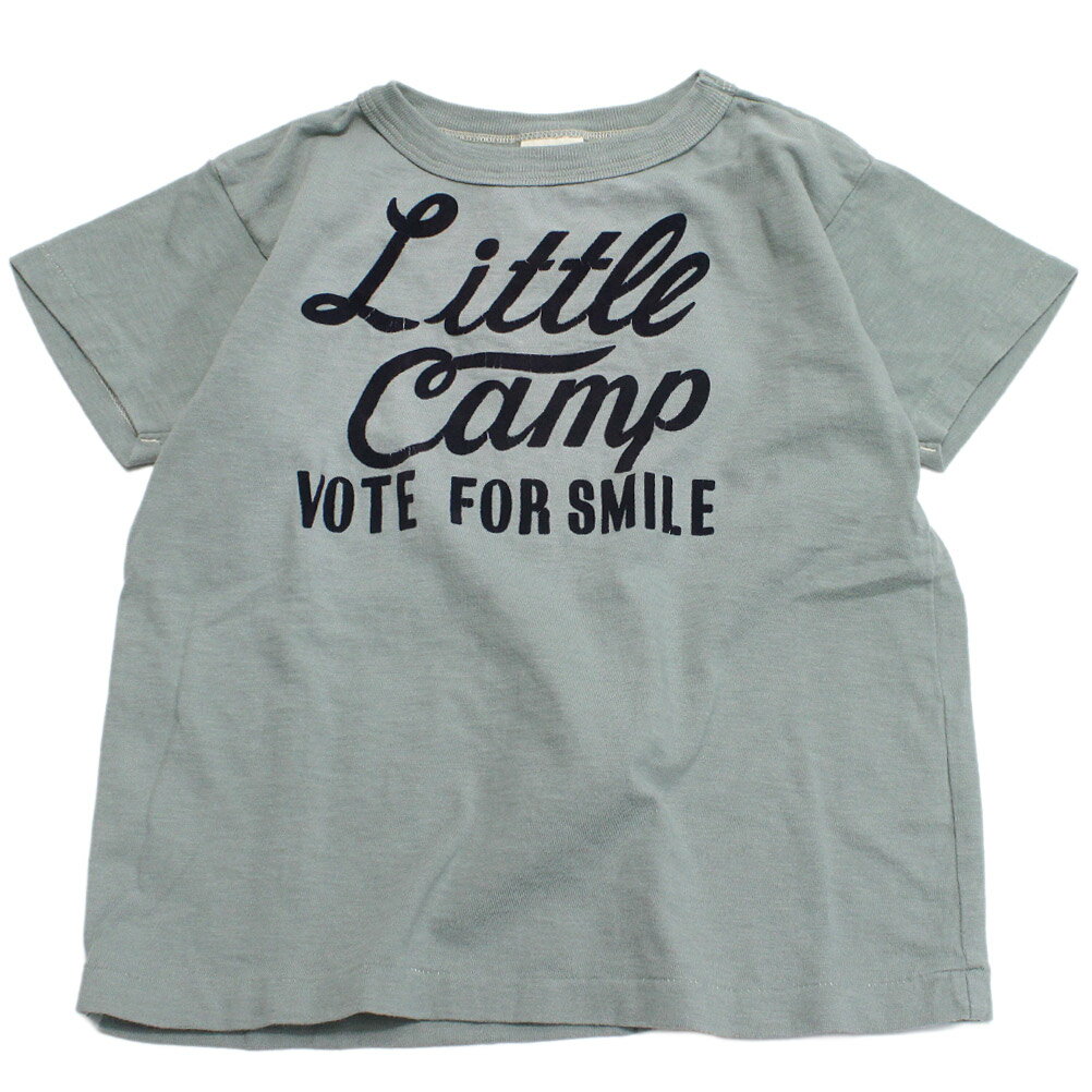 Rakuten - 【子供服/デニムダンガリー/DENIM DUNGAREE/親子/デニム＆ダンガリー/DD】 ビンテージテンジク LITTLE CAMP TEE 28LGN淡緑