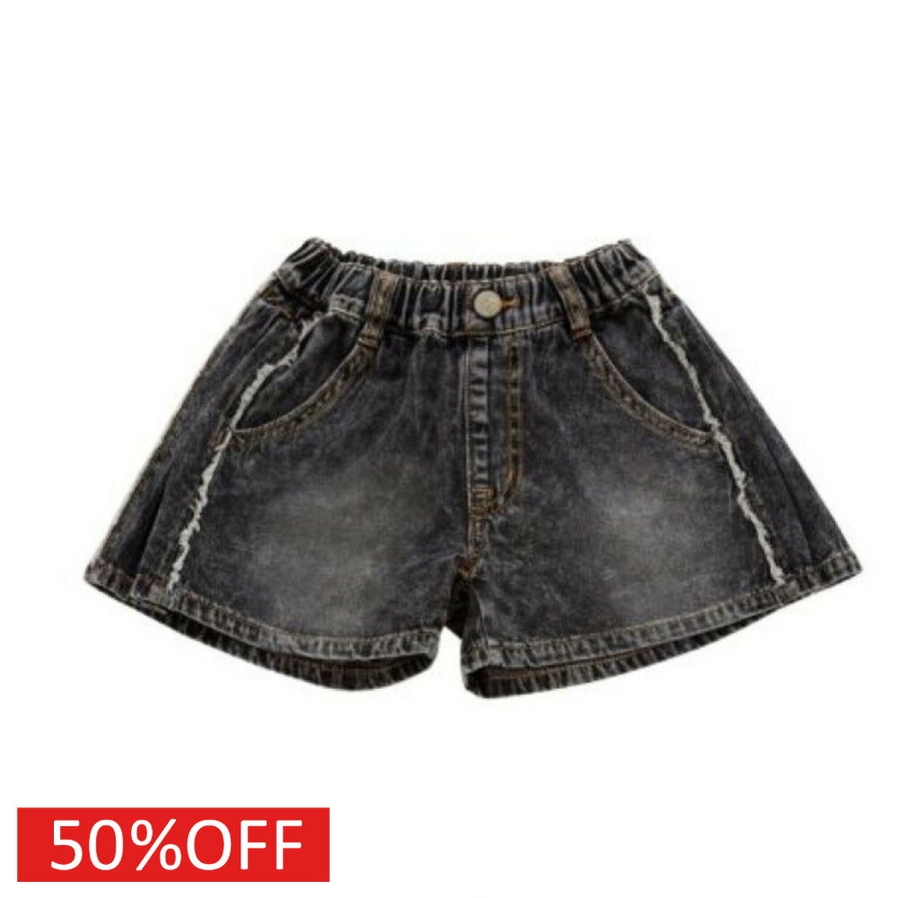 【ocean＆ground/オーシャンアンドグラウンド/子供服/ベビー/キッズ/ジュニア】 セール 【50%OFF】 リメイクデニムキュロット ブラック(BK)