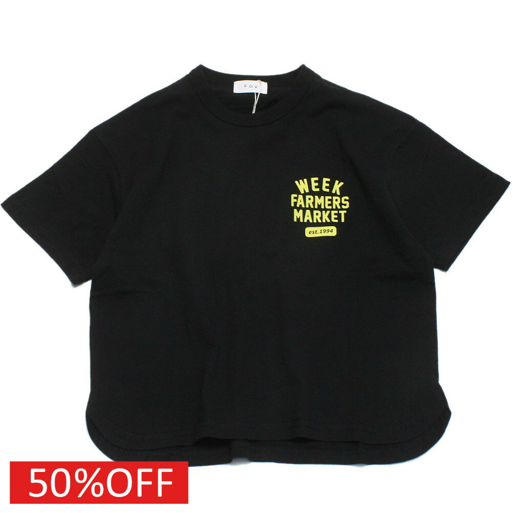 T-Shirts （Half Sleeves） - 【FOV/フォブ/こども服/キッズ/親子/カジュアル】 セール 【50%OFF】 WEEK 6分袖Tシャツ ブラック(BK)