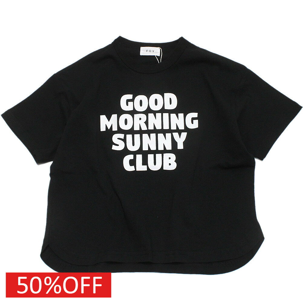 T-Shirts （Half Sleeves） - 【FOV/フォブ/こども服/キッズ/親子/カジュアル】 セール 【50%OFF】 GOODMORNING 6分袖Tシャツ ブラック(BK)