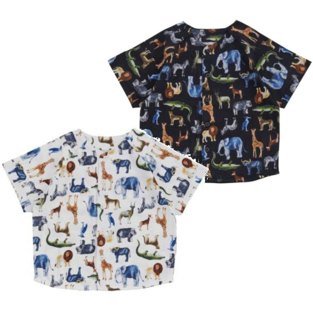Rakuten - 【ocean＆ground/オーシャンアンドグラウンド/子供服/ベビー/キッズ/ジュニア】 アニマルプリントノーカラーカットソーシャツ