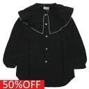 【子供服/ジュニア/アンディニー/undeny./キッズ/大人/女の子】 セール 【50%OFF】 フリルメロウブラウス ブラック(BK)