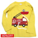【知育玩具/子供服/ベビー/キッズCHEEK ROOM/チークルーム】 セール 【40%OFF】 消防車ロングTシャツ イエロー(YE)