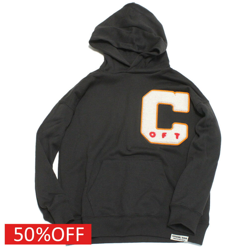 【オフィシャルチーム OFFICIALTEAM】 セール 【50%OFF】 裏毛サガラ刺繍パーカー チャコールグレー
