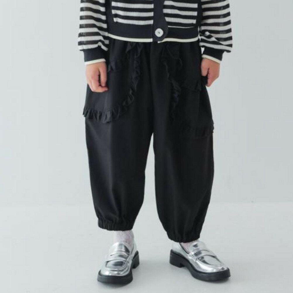 【ユニカ/UNICA/子供服/キッズ/女の子】 セール 【30%OFF】 ダブルフリルジョガーパンツ ブラック(4) - 2
