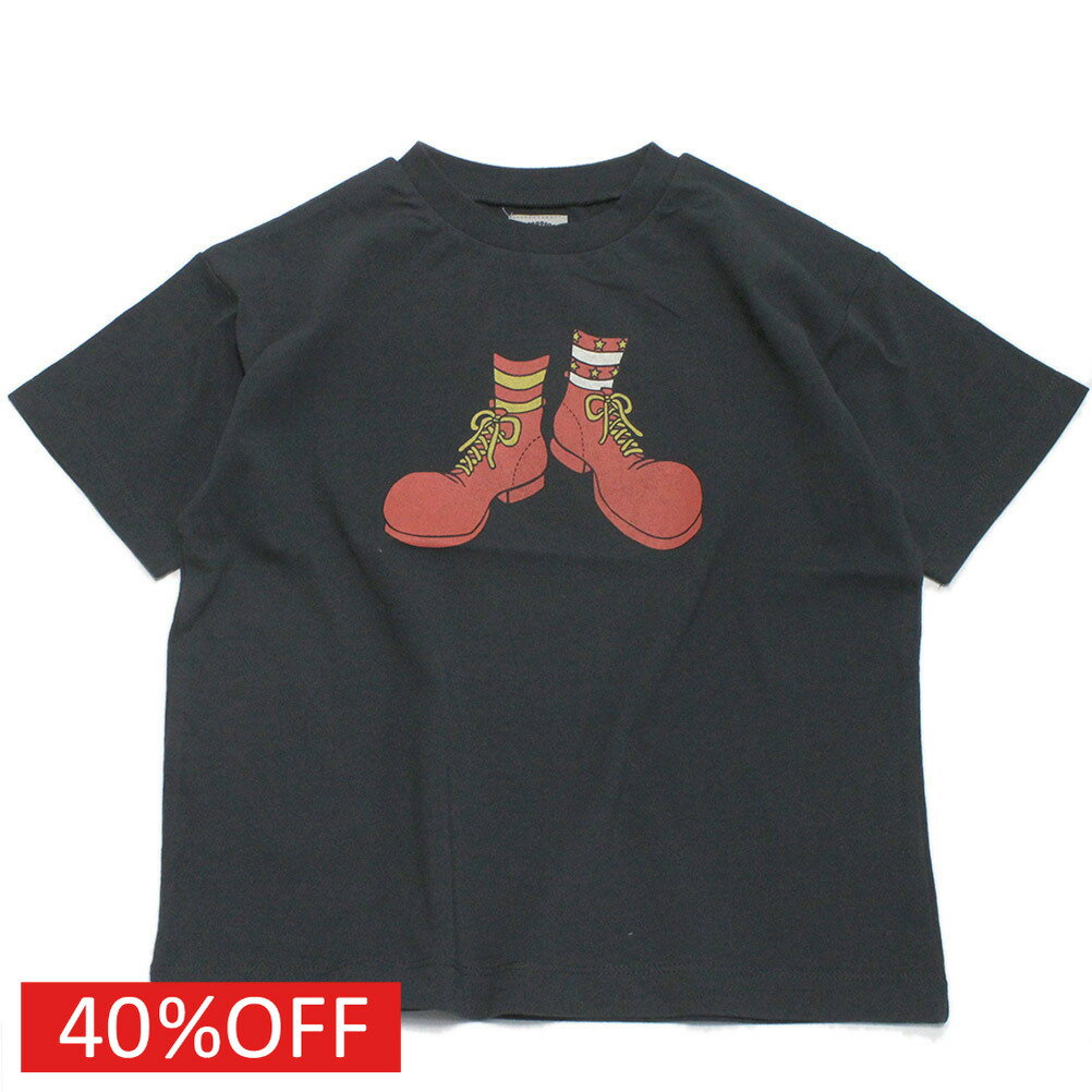 Rakuten - 【ocean＆ground/オーシャンアンドグラウンド/子供服/ベビー/キッズ/ジュニア】 セール 【40%OFF】 ピエロブーツプリントTシャツ ブラック(BK)