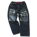 【子供服/デニムダンガリー/DENIM DUNGAREE/親子/デニム&ダンガリー/DD】 12ozHOME MADEデニム リメイク イージー PN 4NV紺