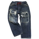 【子供服/デニムダンガリー/DENIM DUNGAREE/親子/デニム&ダンガリー/DD】 12ozHOME MADEデニム リメイク イージー PN 14BL...