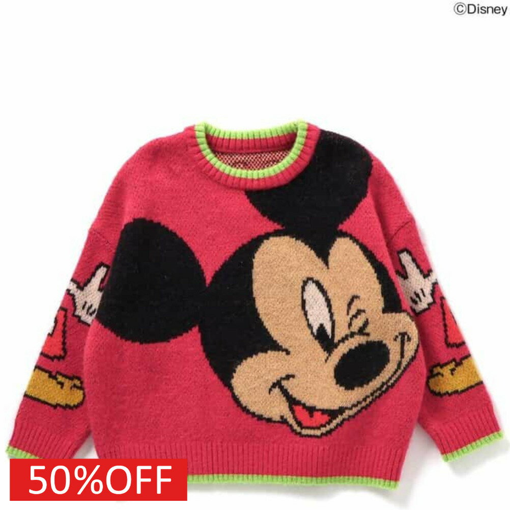 Crew Neck - 【F.O.KIDS/エフオー/アメカジ/エフオーキッズ/子供服】 セール 【50%OFF】 ディズニーキャラクターニットプルオーバー レッド(RR)