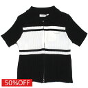 【ラブトキ/ラブトキシック/Love toxic/ガール/JS】 セール 【50%OFF】 半袖ZIPニット クロ80)