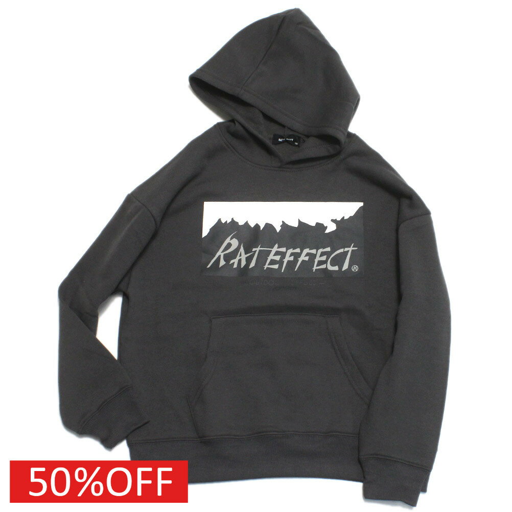 樂天商城 - 【RAT EFFECT ラットエフェクト 子供服 ジュニア】 セール 【50%OFF】 RATEFFECT　MOUNTAIN裏起毛フーディ チャコールグレー