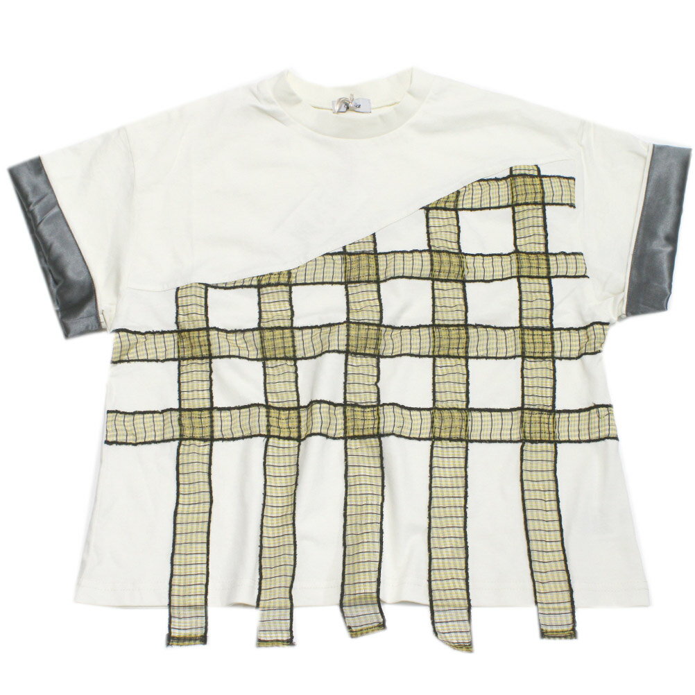 Rakuten - 【ユニカ/UNICA/子供服/キッズ/女の子】 チェックテープTシャツ オフホワイト×イエロー(28)