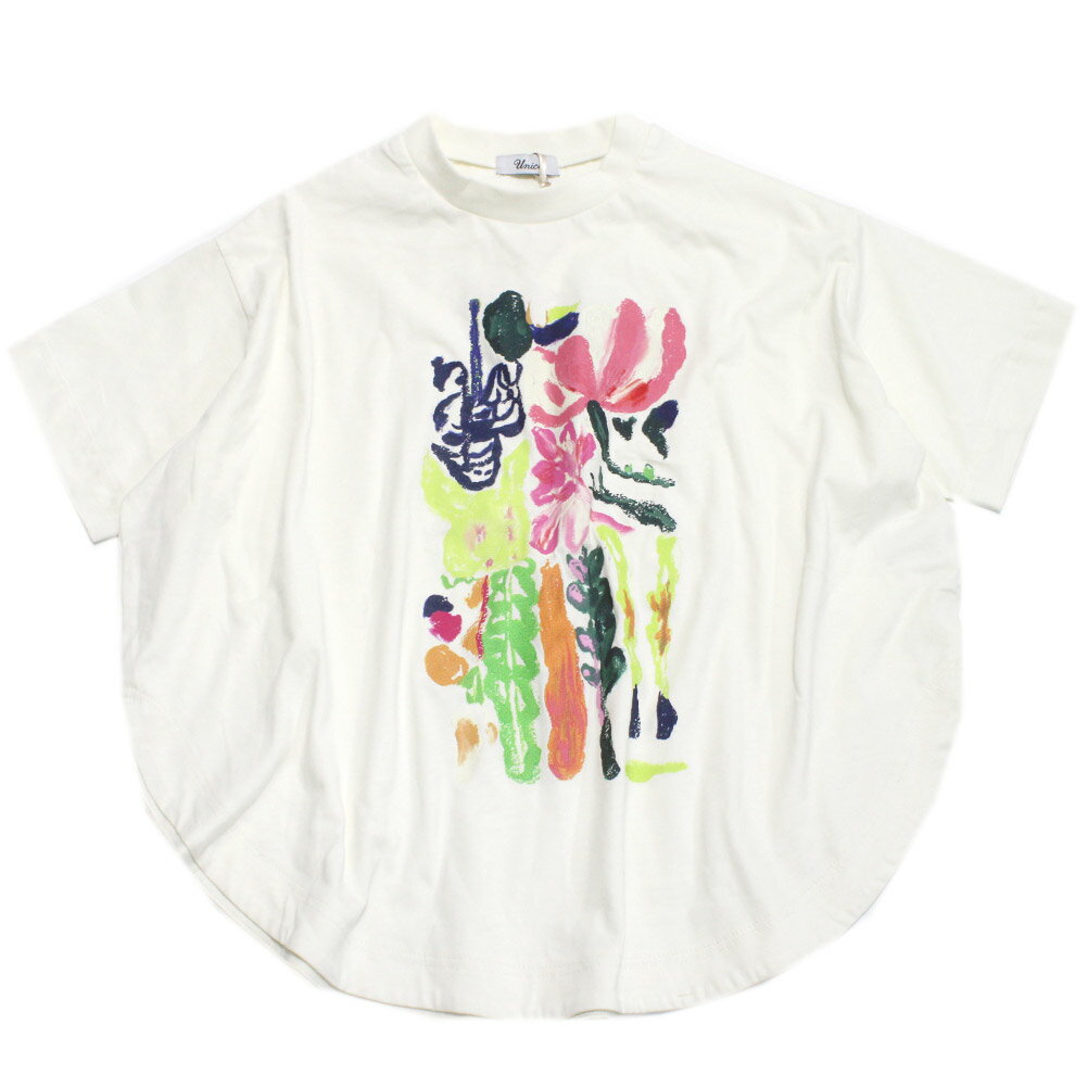 Rakuten - 【ユニカ/UNICA/子供服/キッズ/女の子】 フラワーアートサークルTシャツ オフホワイト(2)