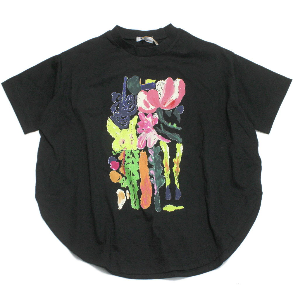 樂天商城 - 【ユニカ/UNICA/子供服/キッズ/女の子】 フラワーアートサークルTシャツ ブラック(4)
