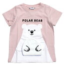 【知育玩具/子供服/ベビー/キッズCHEEK ROOM/チークルーム】 しろくま水族館Tシャツ ピンク(PK)(4)
