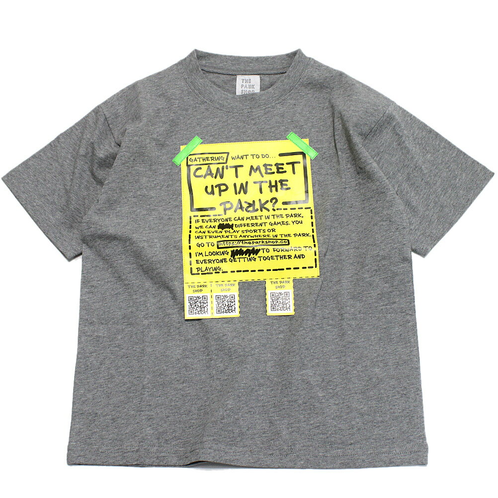 【子ども服/THE PARK SHOP/ザ・パークショップ/子供服/キッズ服】 TAPE POSTER Tシャツ グレー