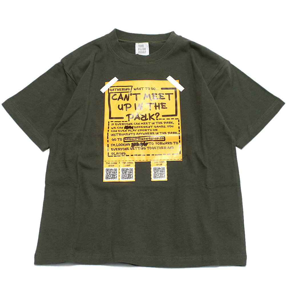【子ども服/THE PARK SHOP/ザ・パークショップ/子供服/キッズ服】 TAPE POSTER Tシャツ オリーブ