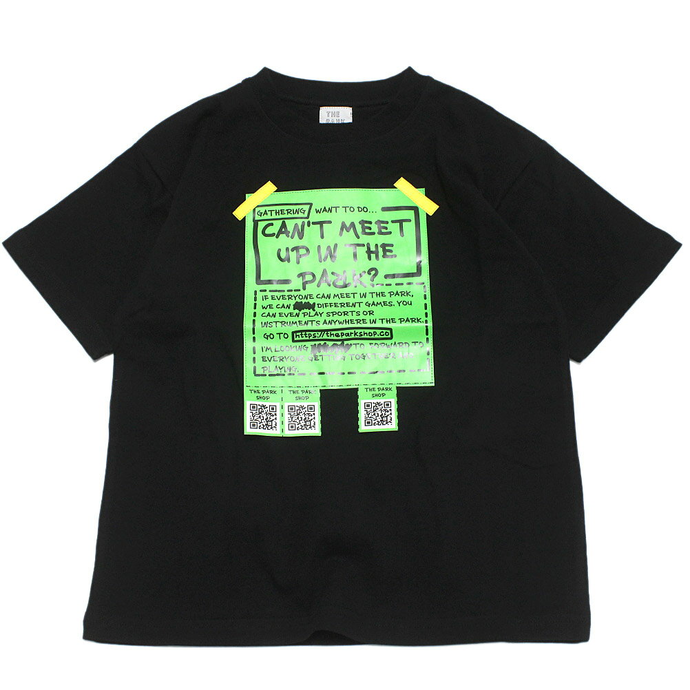【子ども服/THE PARK SHOP/ザ・パークショップ/子供服/キッズ服】 TAPE POSTER Tシャツ ブラック