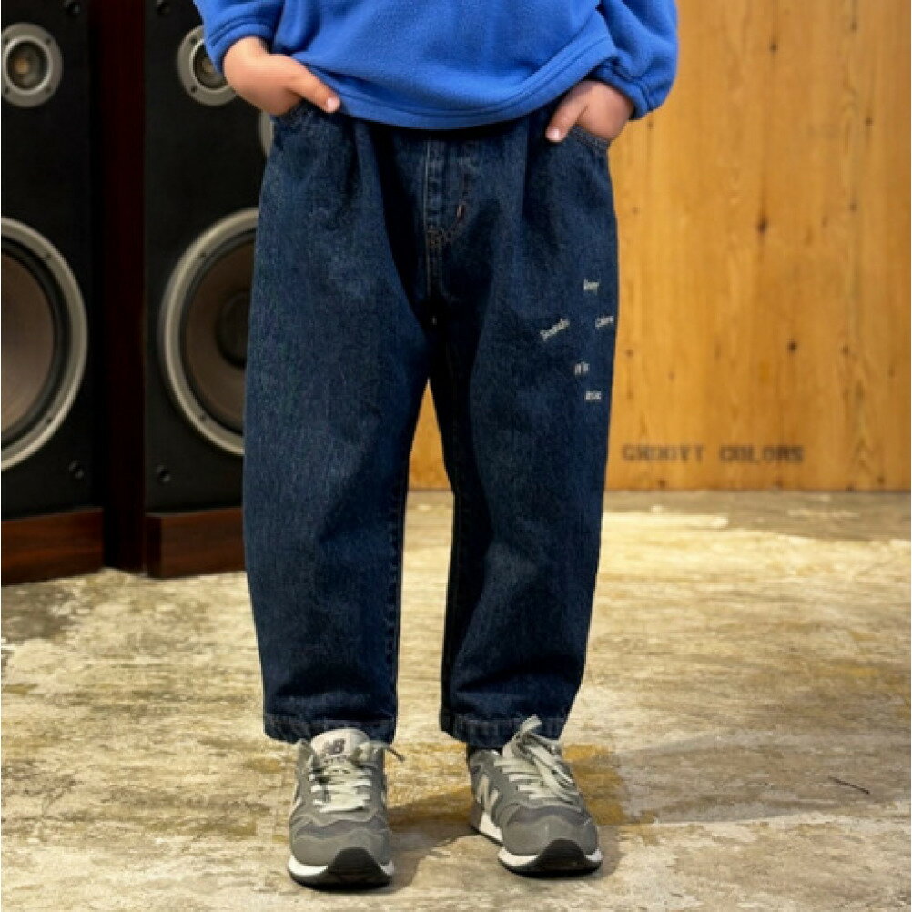 【子供服/グルーヴィーカラーズ/groovy colors/ジュニア/男の子】 ムライトデニム HAMBURGER LPN【9月入荷予定】 4NV紺
