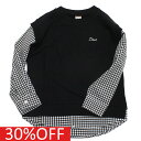 【子ども服/ジュニア/DILASH/子供服/ディラッシュ】 セール 【30%OFF】 ミニ裏毛切替えトレーナー ブラック(BK)