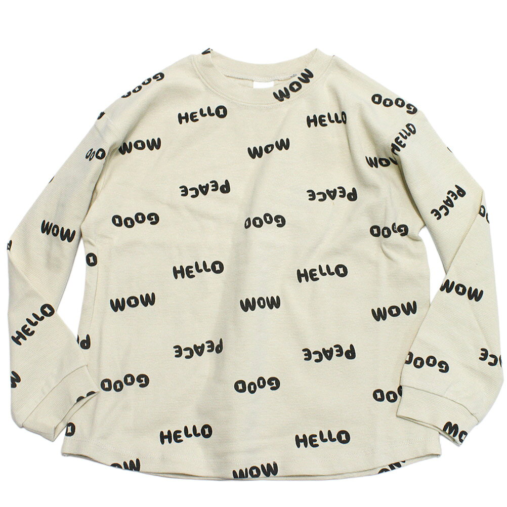 樂天商城 - 【p.premier/ピードットプルミエ/子供服】 イロチ買いしたい総柄ストレッチ長袖Tシャツ ブラック(BK)