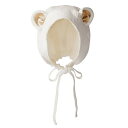 【ベビー/MARLMARL/マールマール/スタイ/ベビーギフト/出産祝】 MARLMARL ボンネット 3 ベアーホワイト bear white