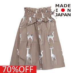 【子供服/フォークメイド/folk made/フォルクメイド/キッズ】 セール 【50%OFF】 あす楽 deer pattern スカート ブラウン