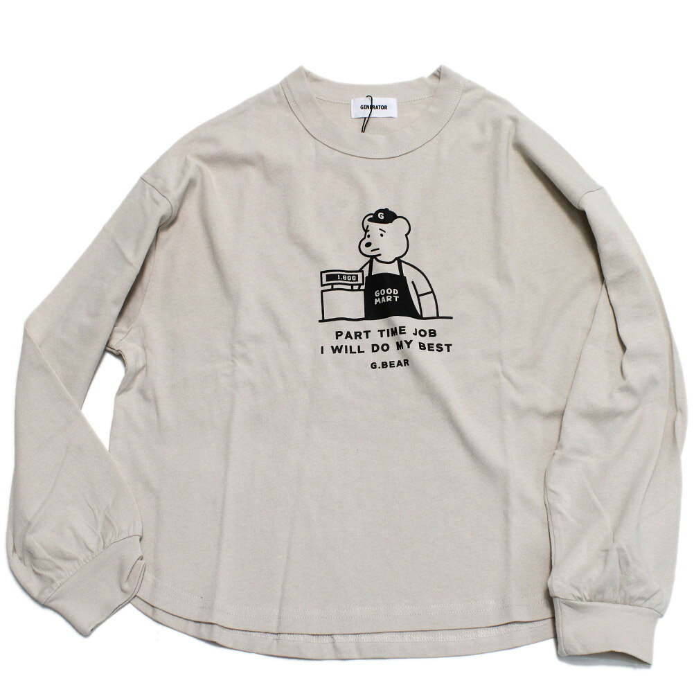 【ジェネレーター/子供服/GENERATOR/ジュニア 】 G.BEAR L/S Tシャツ サンド(SD)