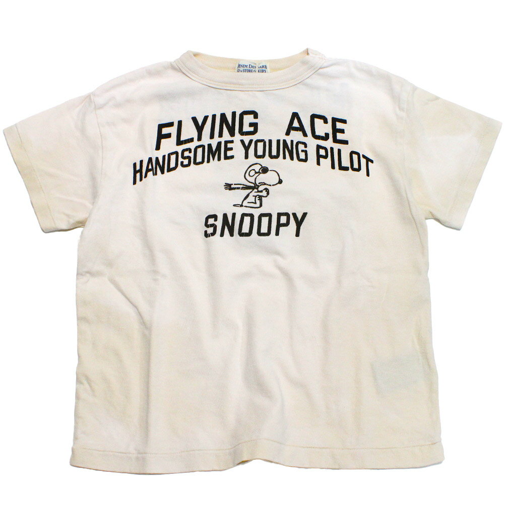 Rakuten - 【子ども服/デニムダンガリー/スヌーピーコラボ/DENIM DUNGAREE/ジュニア服】 ビンテージテンジク SNOOPY HERO TEE 11OW生成