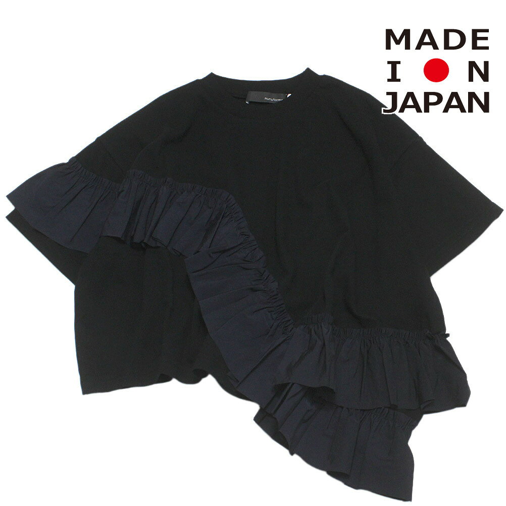 T-Shirts （Half Sleeves） - 【nunuforme/ヌヌフォルム/レディース/キッズ/子ども服】 新型ラウンドフリルT ブラック