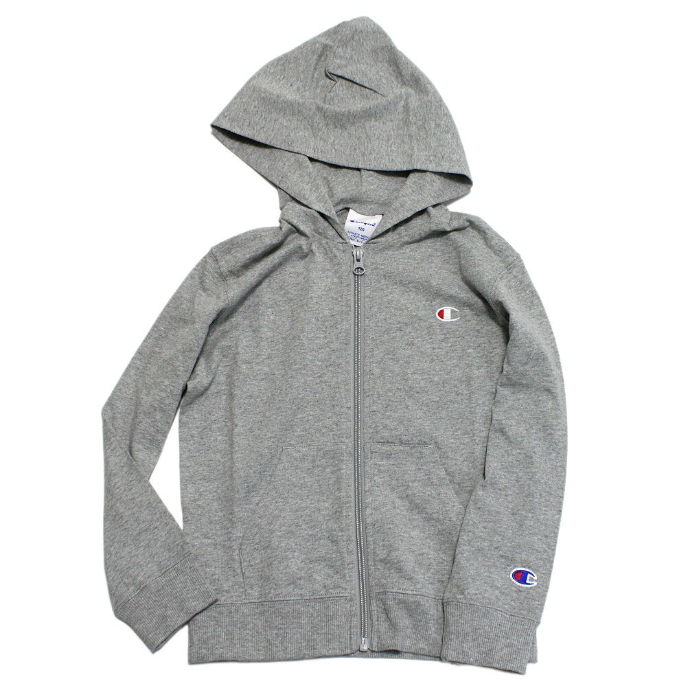 【CHAMPION/KIDS/チャンピオン/キッズ/子ども服】 ジップフードシャツ オックスフォードグレー(070)