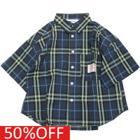 【オフィシャルチーム OFFICIALTEAM】 セール あす楽 チェックワイドシャツ ネイビー