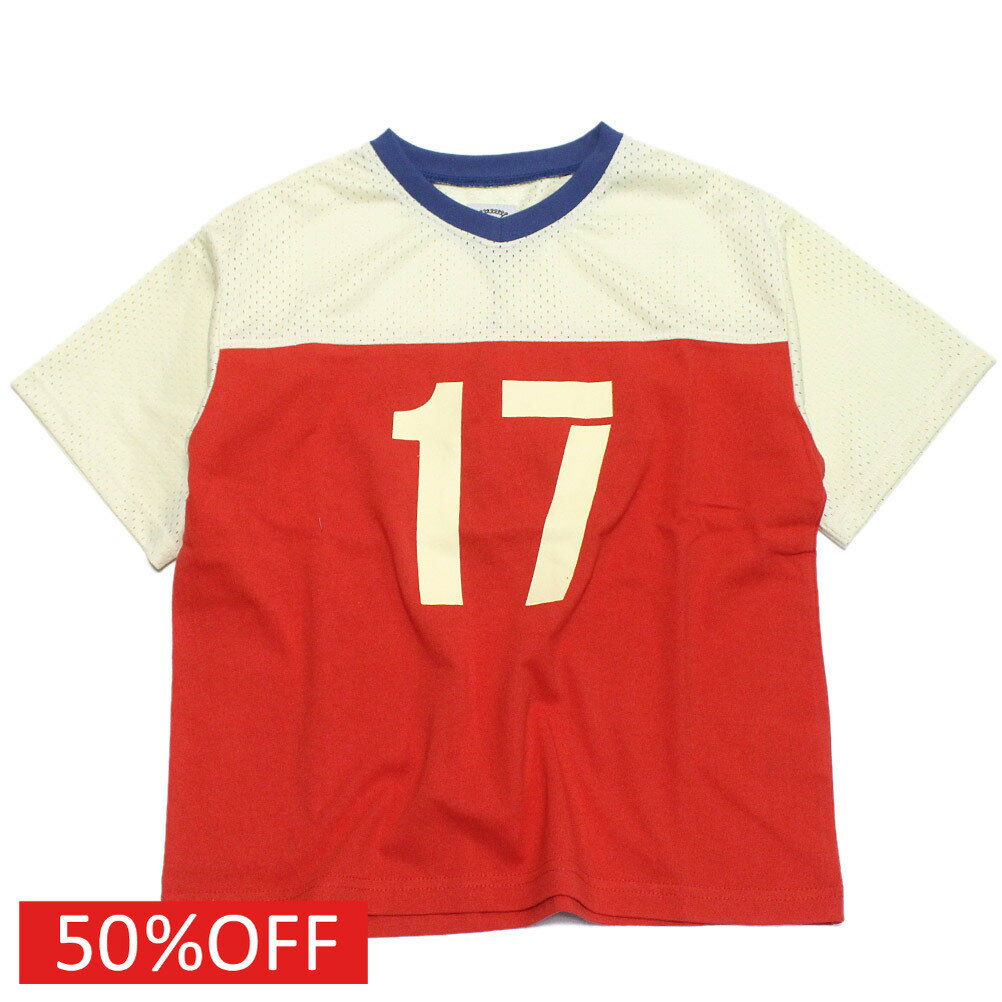 樂天商城 - 【ocean＆ground/オーシャンアンドグラウンド/子供服/ベビー/キッズ/ジュニア】 セール 【50%OFF】 ナンバリングBIGTシャツ レッド(RD)
