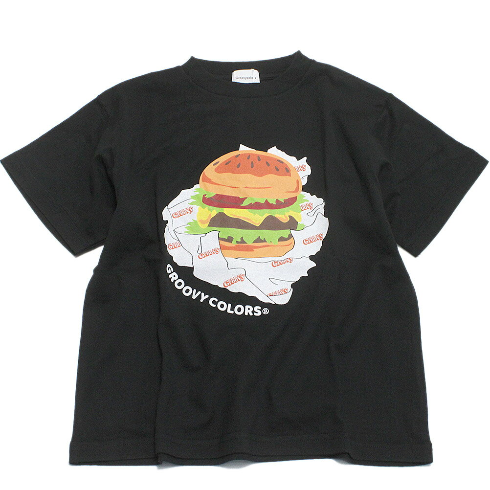 【子供服/グルーヴィーカラーズ/groovy colors/ジュニア/男の子】 あす楽 テンジク HAMBURGER TEE 2BK黒