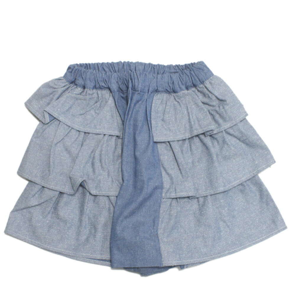 【マルーク/maarook/ベビー服/子供服/Wonder apartment】 ネップデニムフリルキュロット ブルー(7)