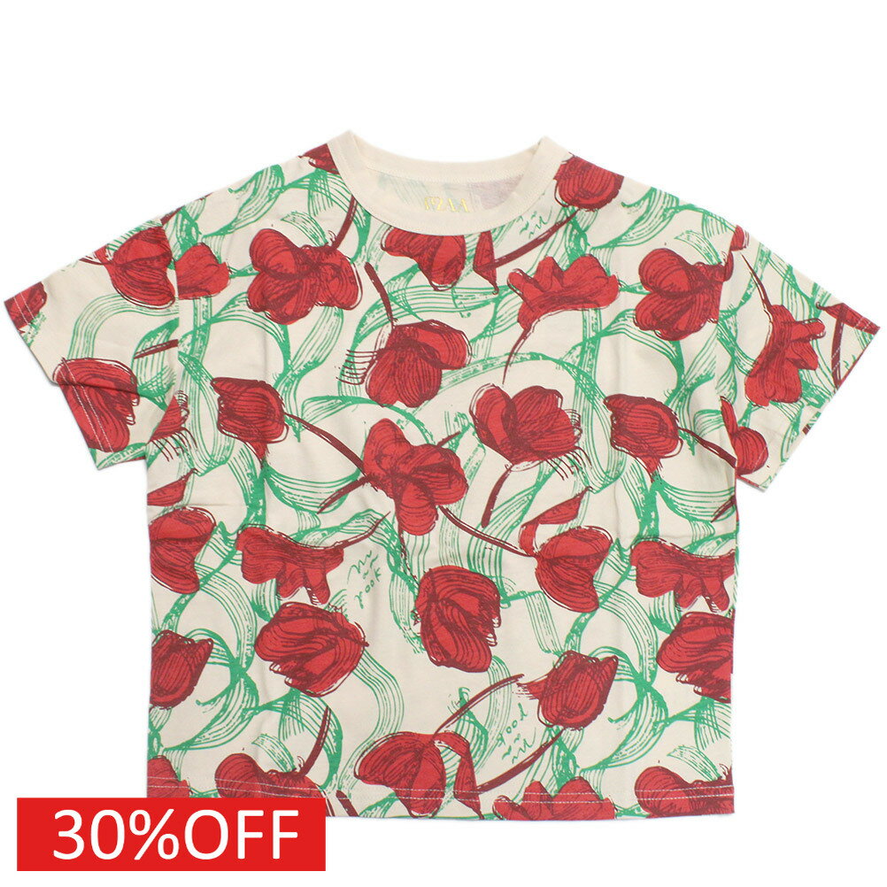 乐天商城 - 【マルーク/maarook/ベビー服/子供服/Wonder apartment】 セール 【30%OFF】 レッドリボンフラワーPT天竺Tシャツ アカ系(23)