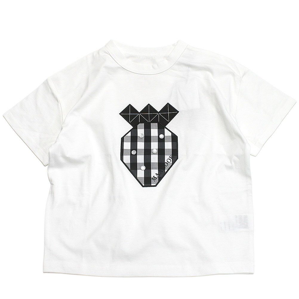樂天商城 - 【マルーク/maarook/ベビー服/子供服/Wonder apartment】 天竺ギンガムイチゴパッチワークTシャツ シロ(1)