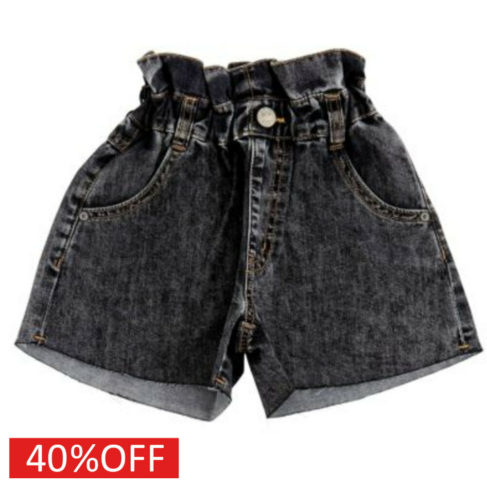Long-Trousers, Trousers - 【ocean＆ground/オーシャンアンドグラウンド/子供服/ベビー/キッズ/ジュニア】 セール 【40%OFF】 デニムフレアショートパンツ ブラック(BK)