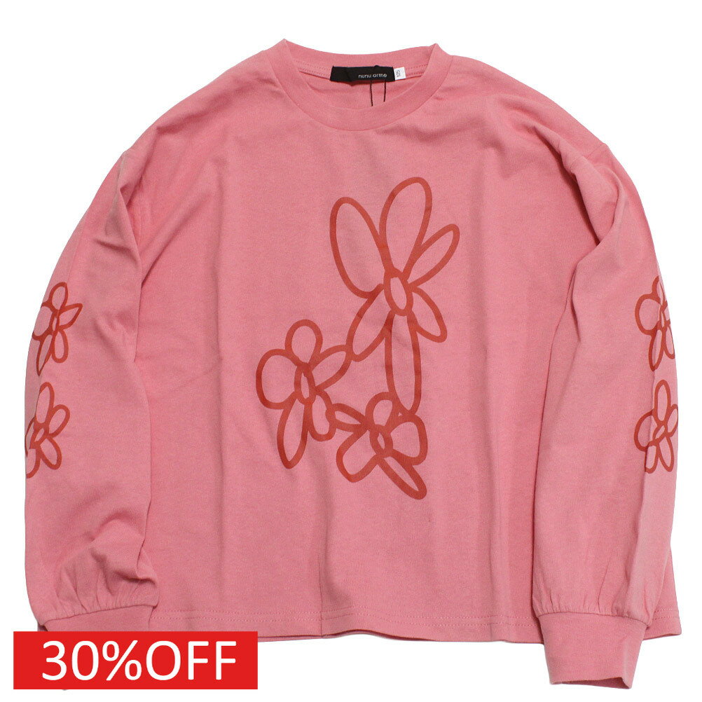 樂天商城 - 【nunuforme/ヌヌフォルム/レディース/キッズ/子ども服】 セール 【30%OFF】 フラワープリントロングTシャツ ピンク