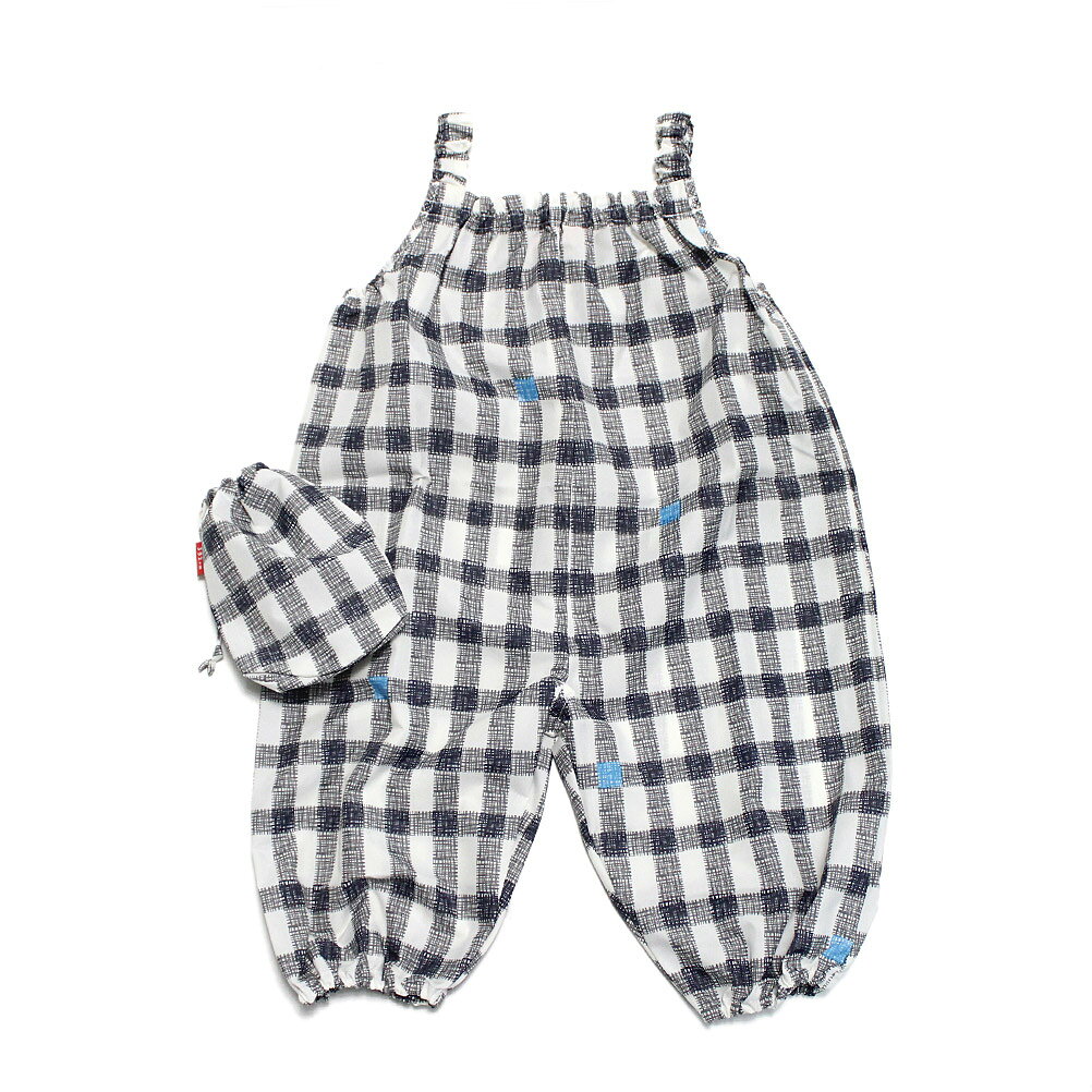 【サンキューニプリュスエム　子供服　キッズ　傘】 gimgham ジャンプスーツ ブラック