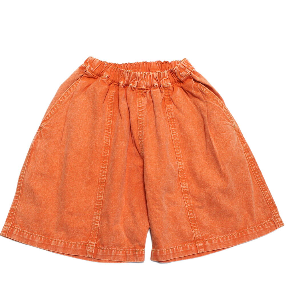 【ocean&amp;ground/オーシャンアンドグラウンド/子供服/ベビー/キッズ/ジュニア】 タックカラーワイドショーツ(4.5丈) オレンジ(OR)