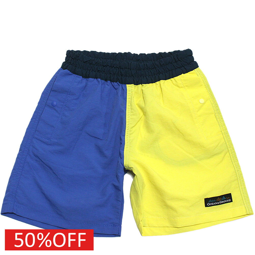 樂天商城 - 【ocean＆ground/オーシャンアンドグラウンド/子供服/ベビー/キッズ/ジュニア】 セール 【50%OFF】 ウミヤマクレイジー夏ショーツ ブルー(BL)