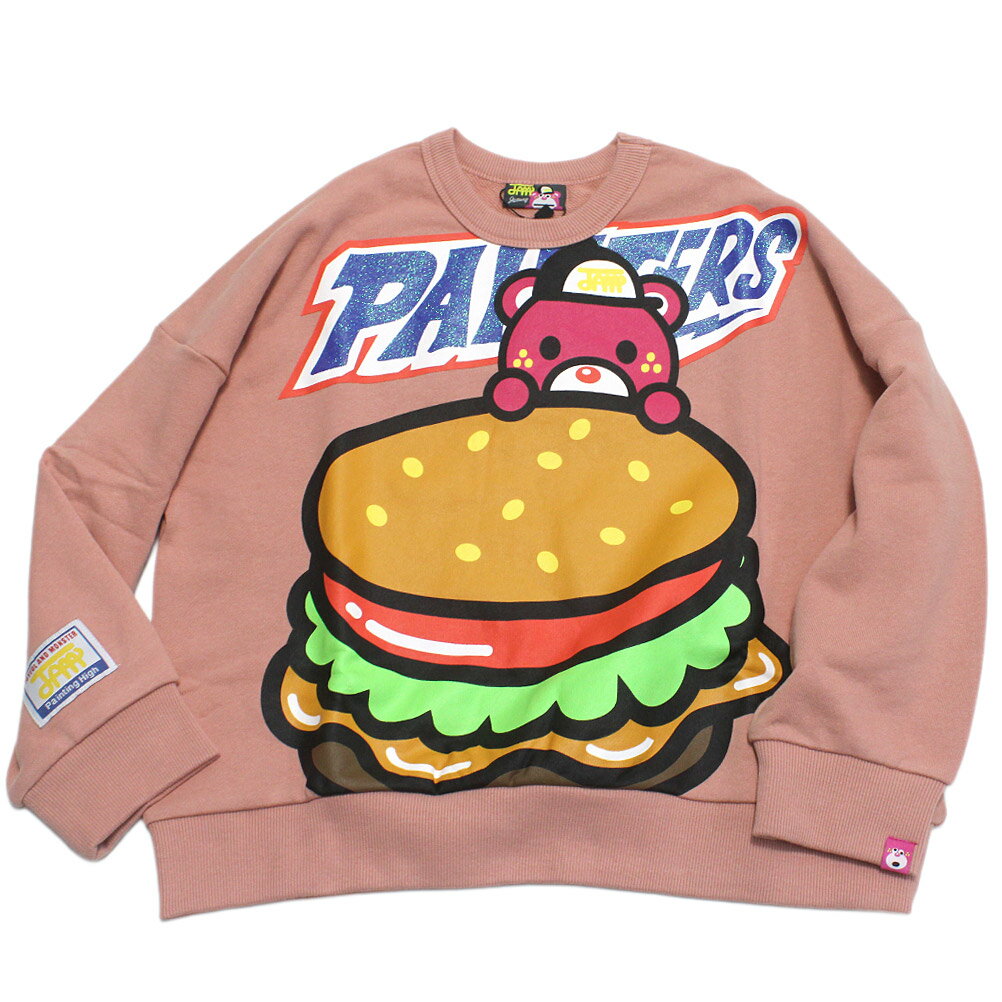 “ジャム”のストリートバーガー ワイドトレーナー・ハンバーガーを大胆にデザインしたスウェット・ロゴはキラキラ光るラメプリント・バックプリントも存在感バツグン・程よく肉感のある裏毛素材・ゆとりのあるワイドシルエット本体　綿100%リブ部分　綿95%　ポリウレタン5%チャコールメーカー希望小売価格はメーカー商品タグに基づいて掲載しています関連キーワード:子供服 キッズ トドラー ジュニア Jr 男子 男児 男の子 女子 女児 女の子 ガールズ ボーイズ ユニセックス きょうだい 兄弟 姉妹 大人 レディース リンクコーデ お揃い ピンク 90cm 100cm 110cm 120cm 130cm jam5225005トップ&nbsp;>&nbsp;ブランド一覧&nbsp;>&nbsp;サ&nbsp;>&nbsp;ジャム(JAM)トップ&nbsp;>&nbsp;アイテム一覧&nbsp;>&nbsp;トップス&nbsp;>&nbsp;トレーナートップ&nbsp;>&nbsp;ボーイズ・ユニセックス&nbsp;>&nbsp;トップス&nbsp;>&nbsp;トレーナーサイズ(cm)90100110120130着丈(BC)35.538404447身幅4344454750ゆき丈4551546163採寸結果は全てセンチ表記です。商品により多少の誤差がございます。目安とお考え下さい。※BCはバックセンター（首から裾までの後中心）です。※SNPはサイドネックポイント（肩から裾までの直線で計測した長さ）です。生地の透け感なしあり生地の厚み薄手普通厚手生地の伸縮性なしややありありa244a246a249a252a