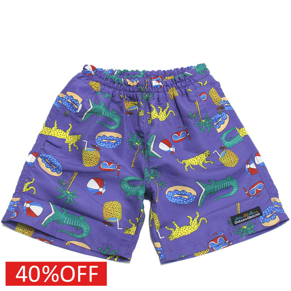 樂天商城 - 【ocean＆ground/オーシャンアンドグラウンド/子供服/ベビー/キッズ/ジュニア】 セール 【40%OFF】 ウミヤマソウガラ夏ショーツ パープル(PP)